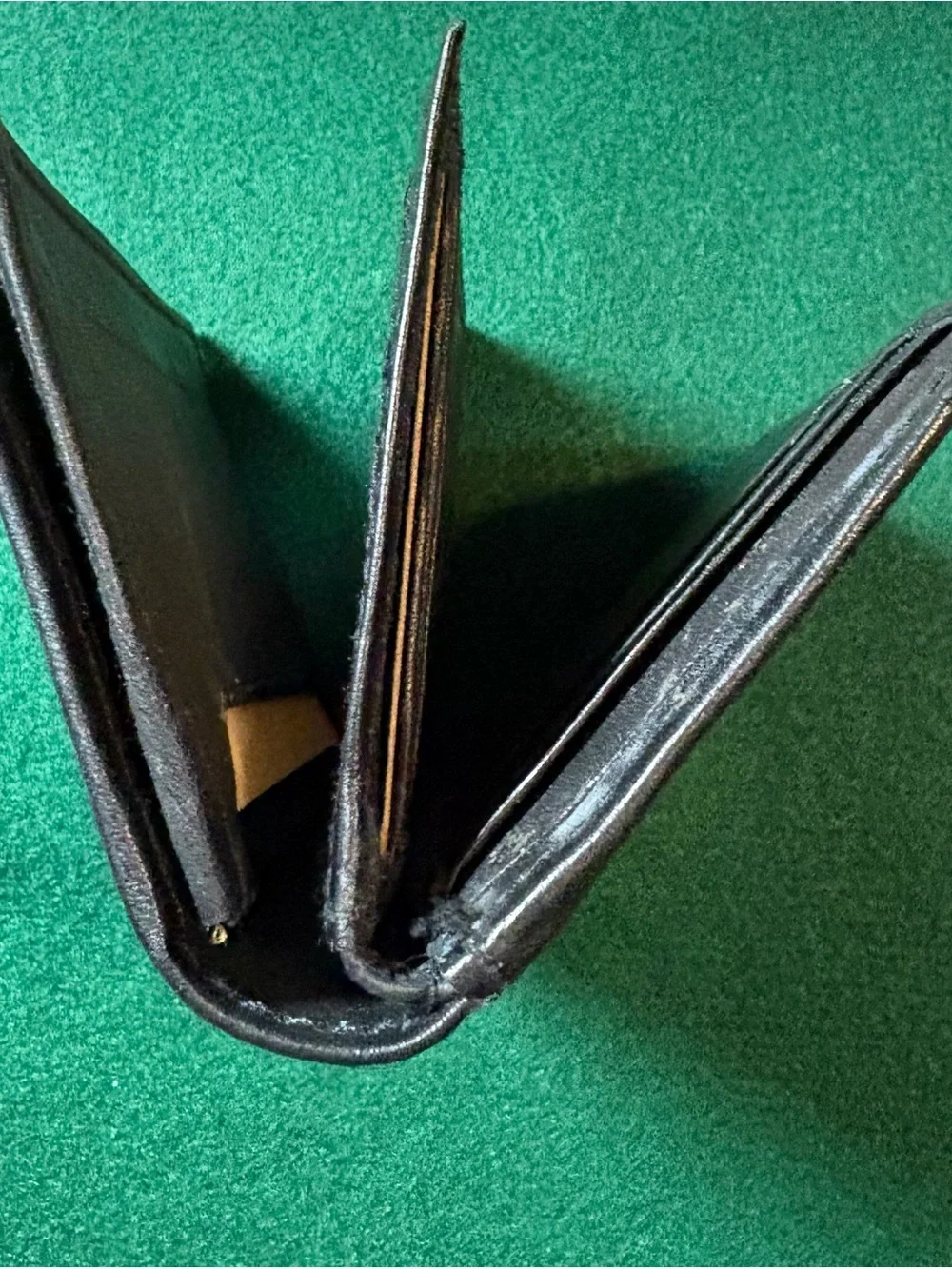 Black Leather Bifold Wallet with ID Window